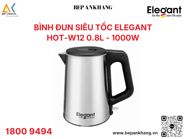 Bình đun siêu tốc Elegant HOT-W12 0.8L - 1000W